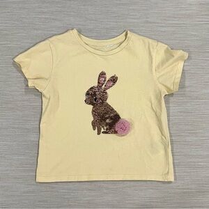 H&M Girls Sequin Bunny T-Shirt Size 4-6 years